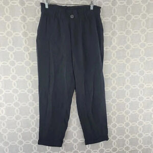 Zara Black Elastic Crop Casual Pants Women's L 2086